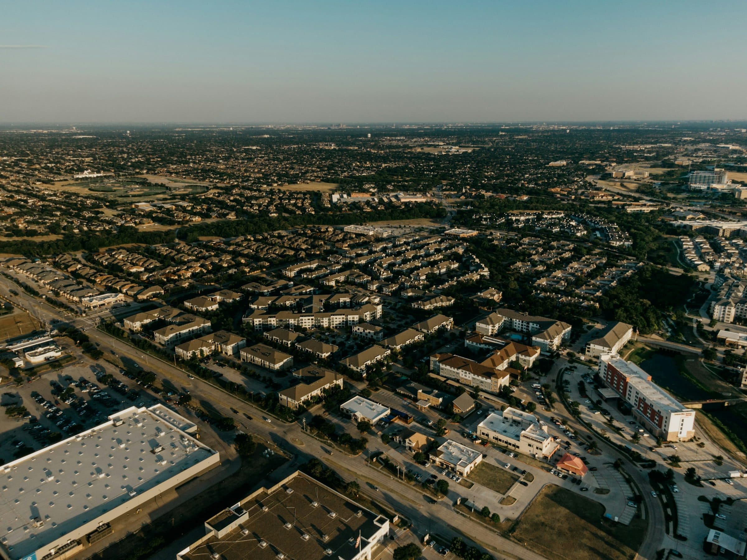 Frisco, Texas residential neighborhood from above