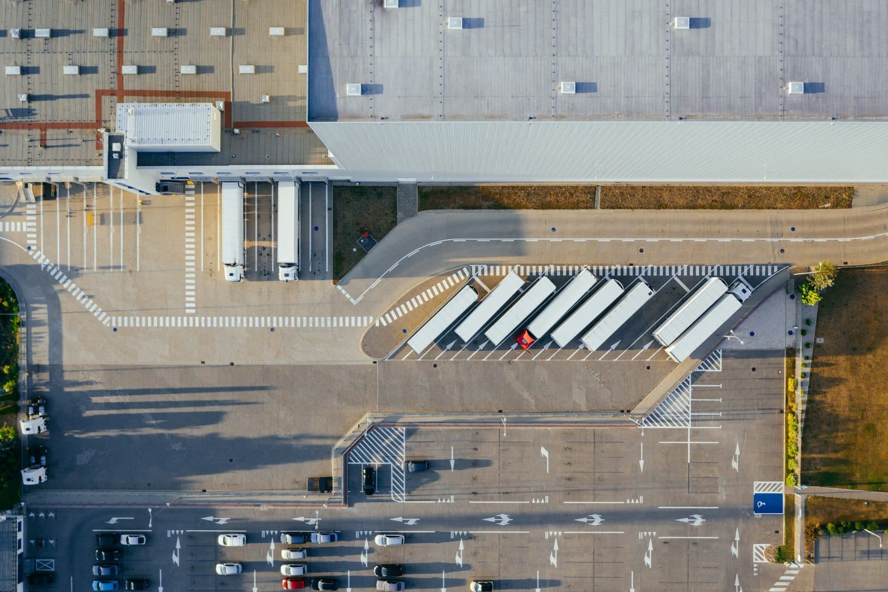 Logistics park seen from above
